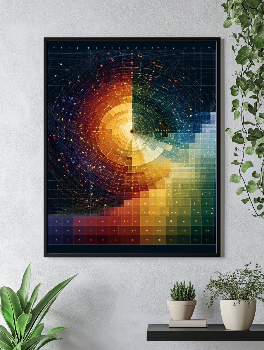Cosmic Color Wheel Abstract Poster. — room view 4