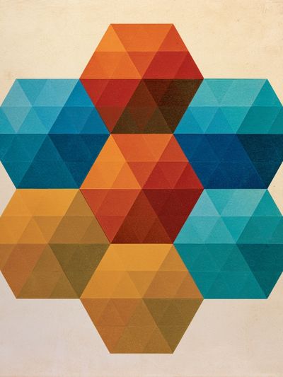 Geometric Hexagon Abstract Poster.