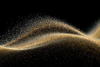Golden Particle Wave Abstract Poster.