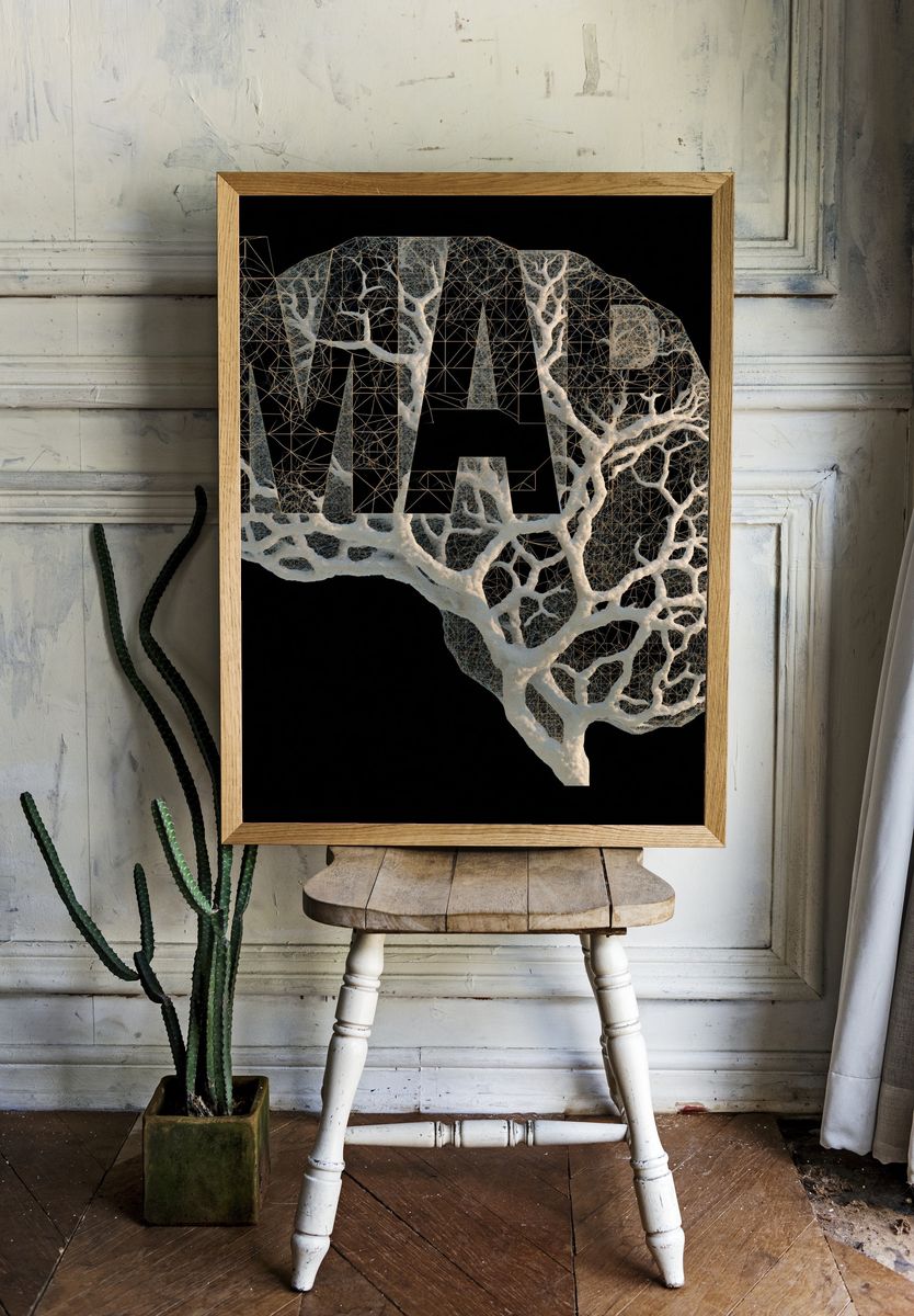 Texas Tree Mesh Abstract Print. — room view 1
