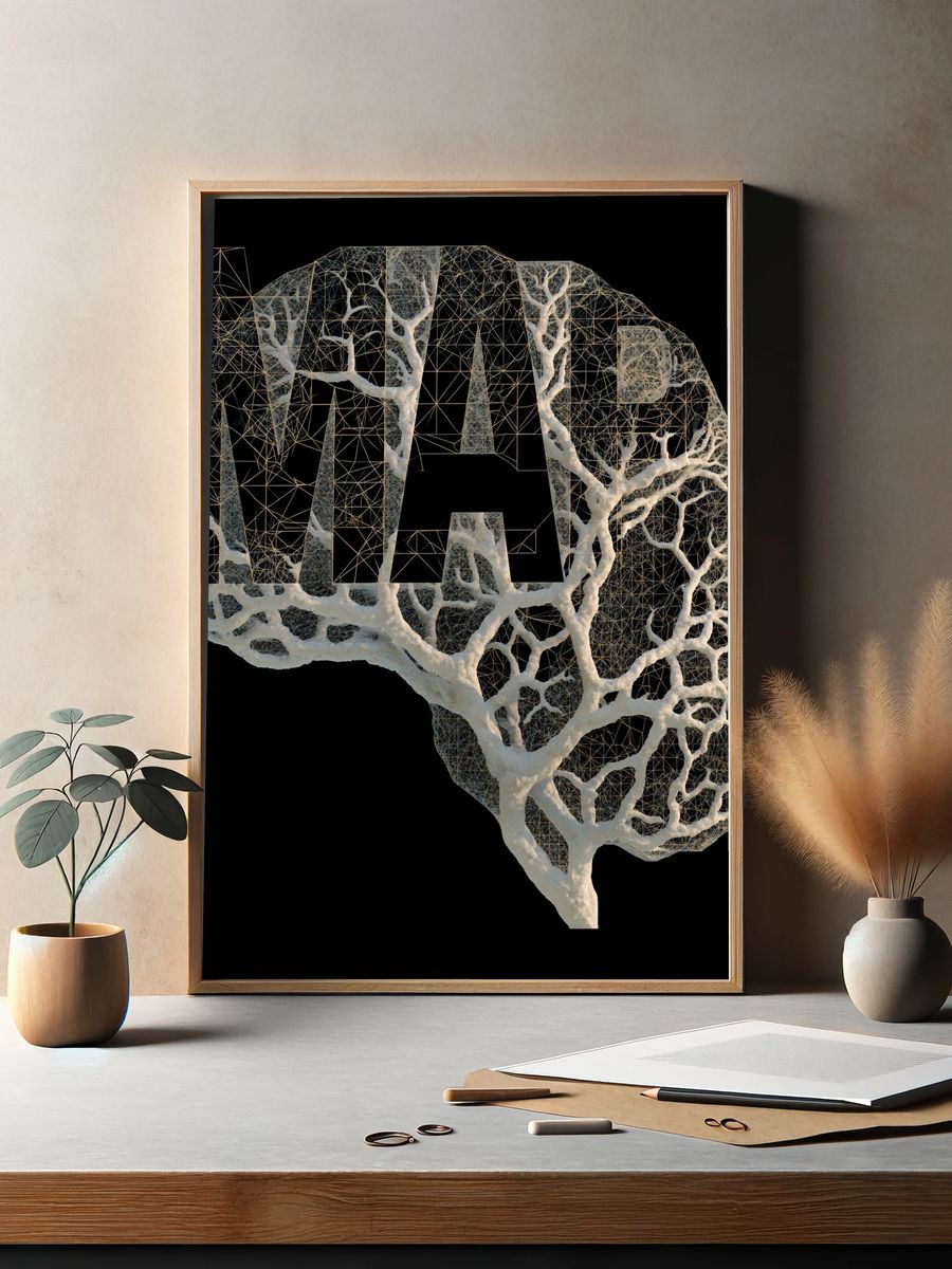 Texas Tree Mesh Abstract Print. — room view 2