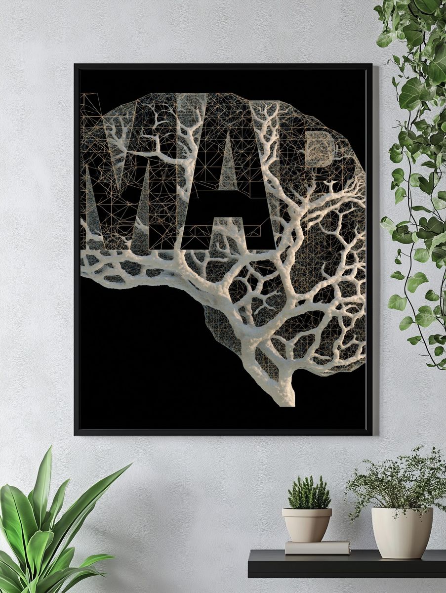 Texas Tree Mesh Abstract Print. — room view 4