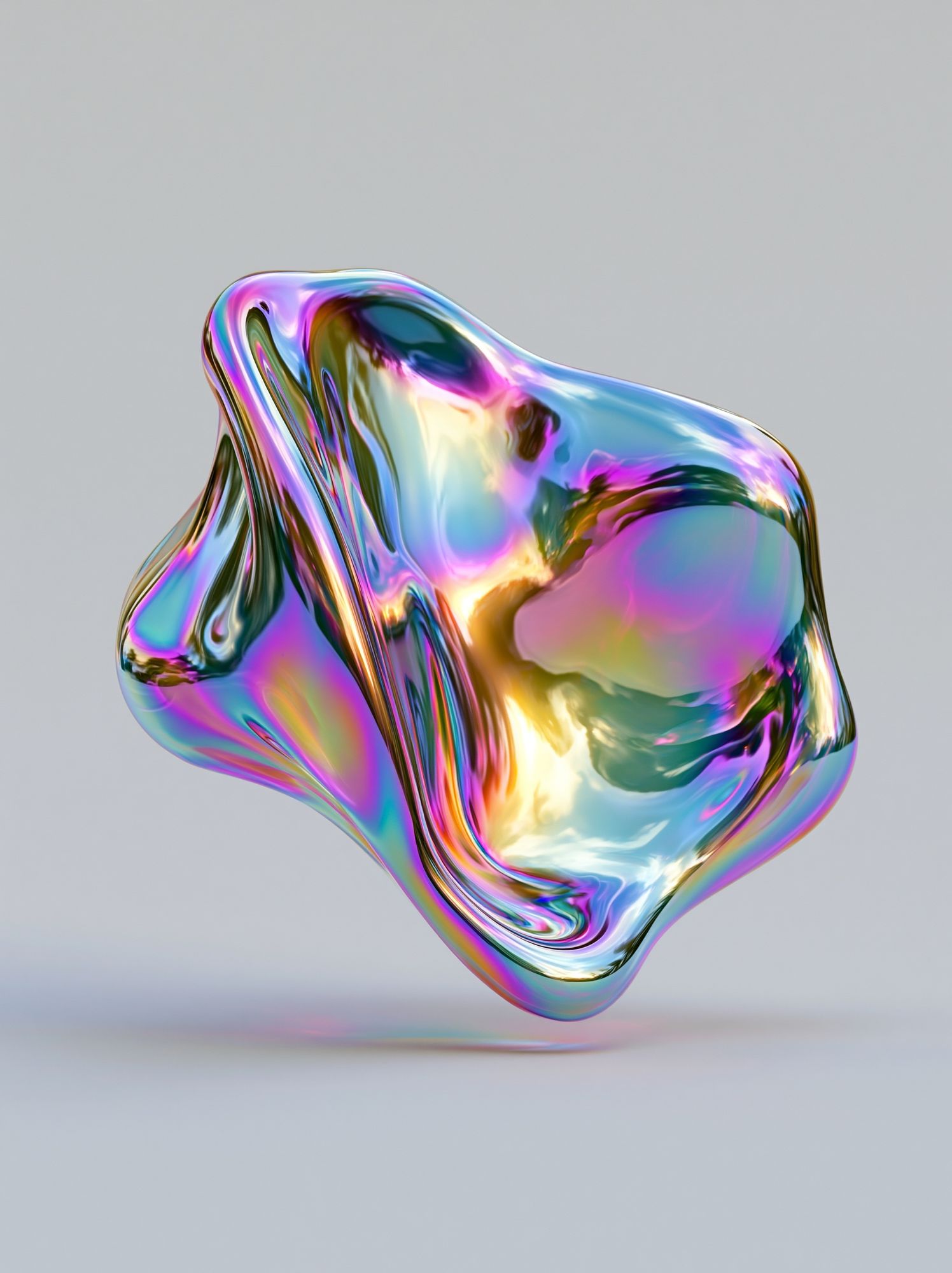 Iridescent Liquid Orb Abstract Poster. poster detail