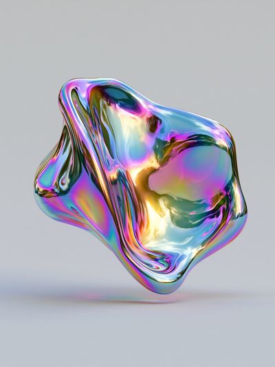 Iridescent Liquid Orb Abstract Poster.