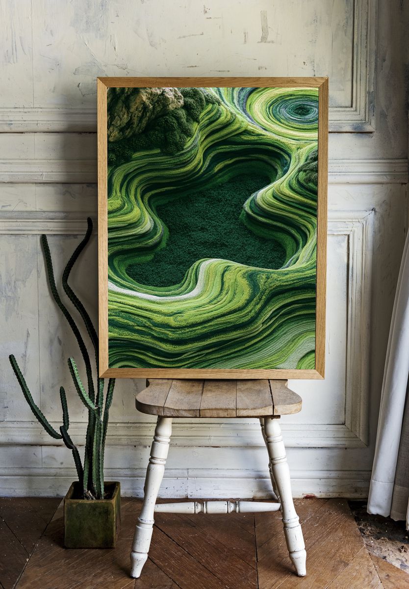 Verdant Topographic Abstract Poster. room preview