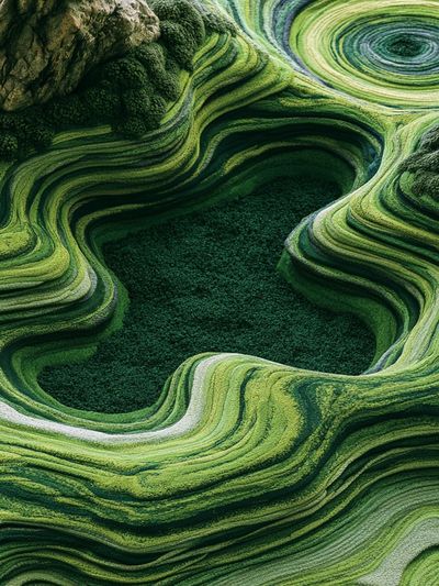 Verdant Topographic Abstract Poster. poster