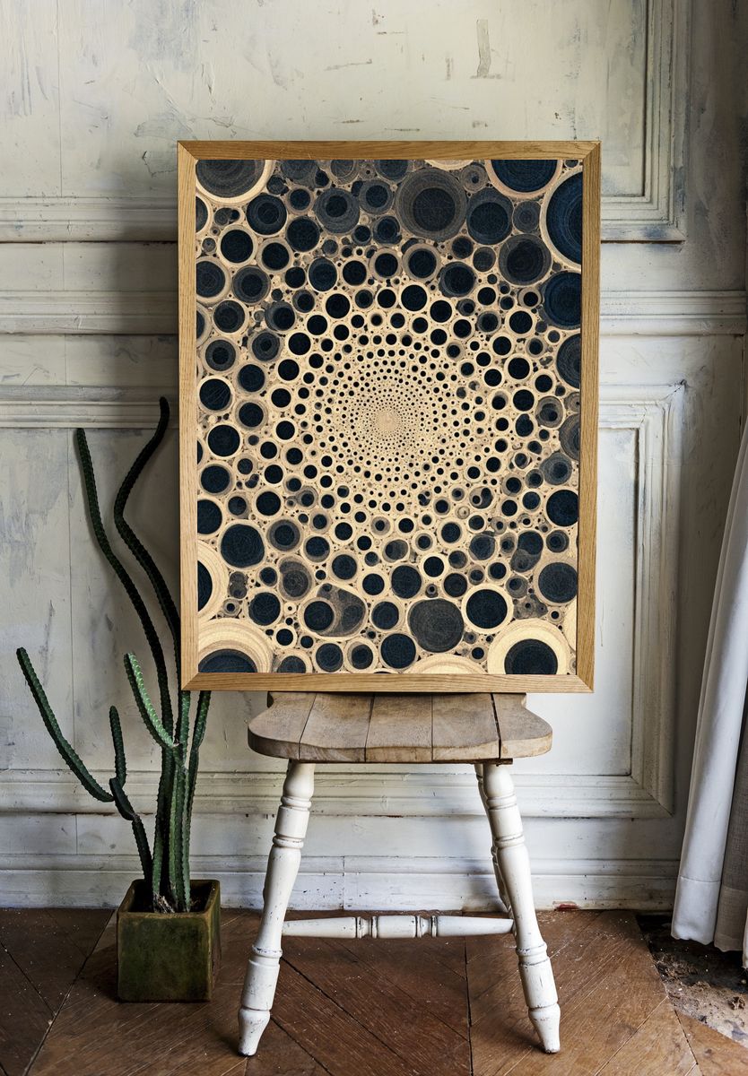 Concentric Circles Abstract Poster. — room view 1