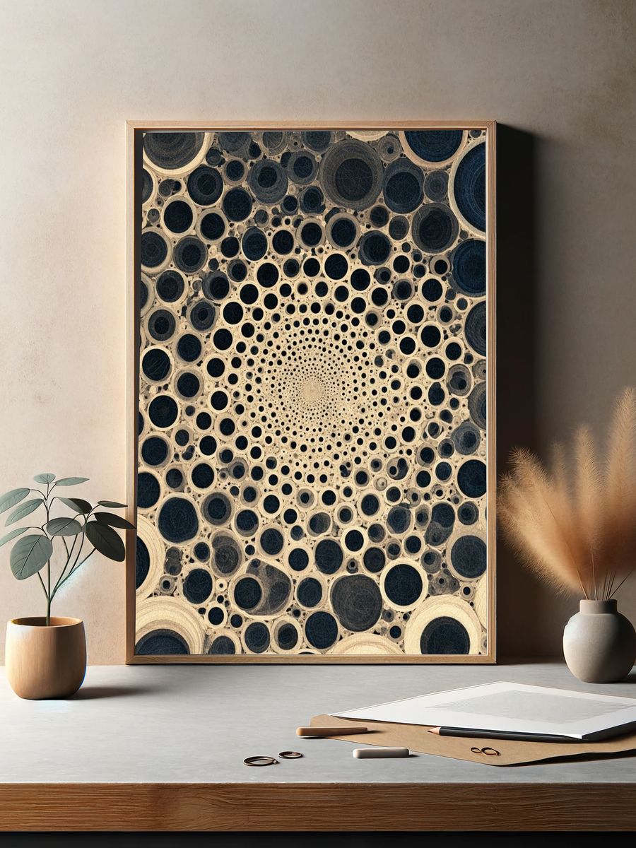 Concentric Circles Abstract Poster. — room view 2