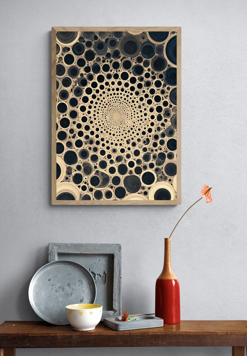 Concentric Circles Abstract Poster. — room view 3