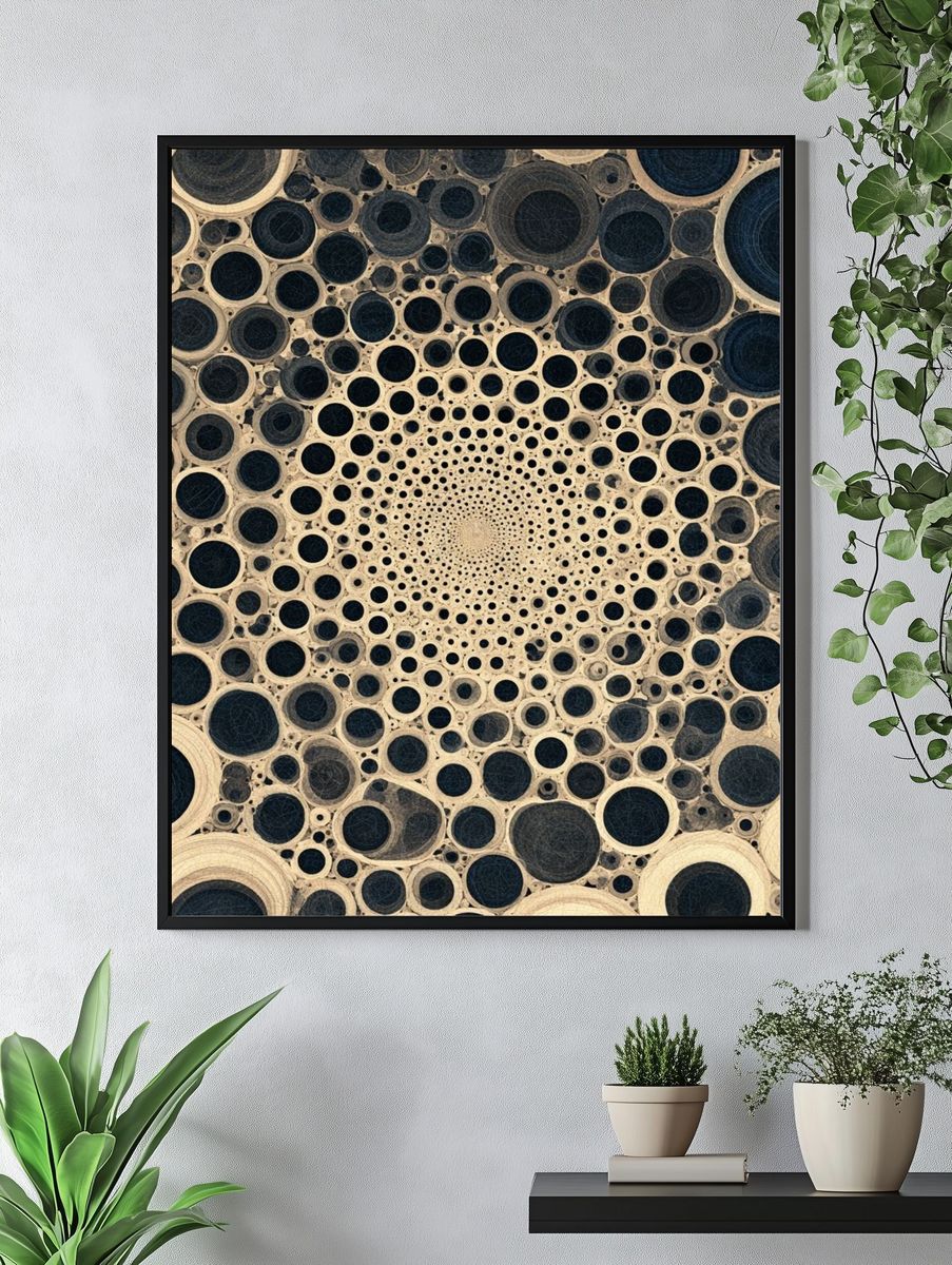Concentric Circles Abstract Poster. — room view 4