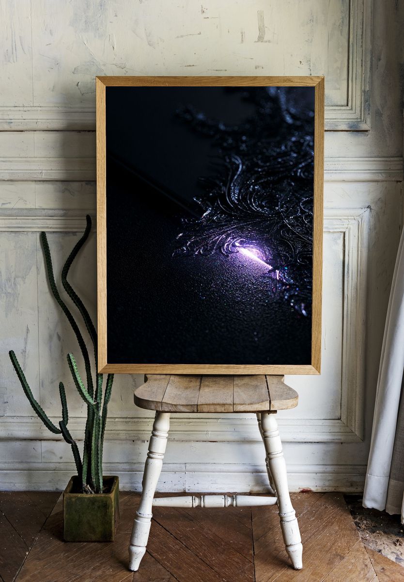 Dark Ornamental Glow Abstract Poster. — room view 1