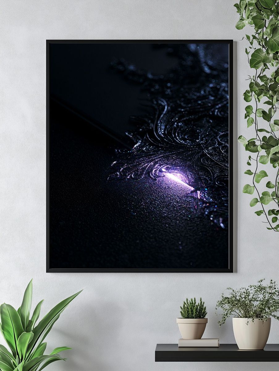 Dark Ornamental Glow Abstract Poster. — room view 4