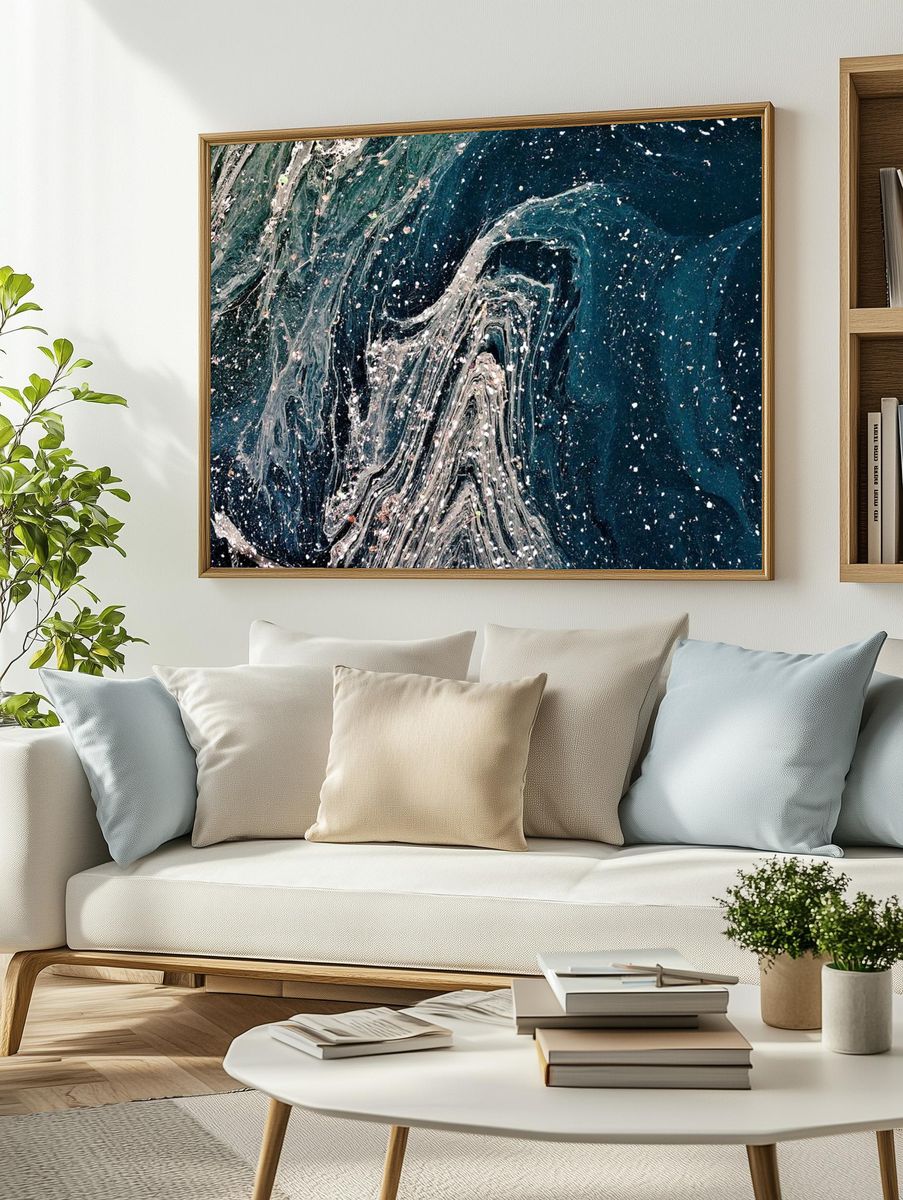 Abstract wallpaper desktop, beautiful fluid. — room view 2
