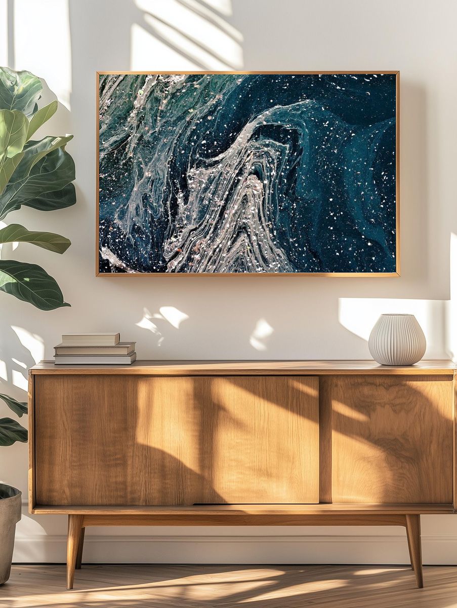Abstract wallpaper desktop, beautiful fluid. — room view 3