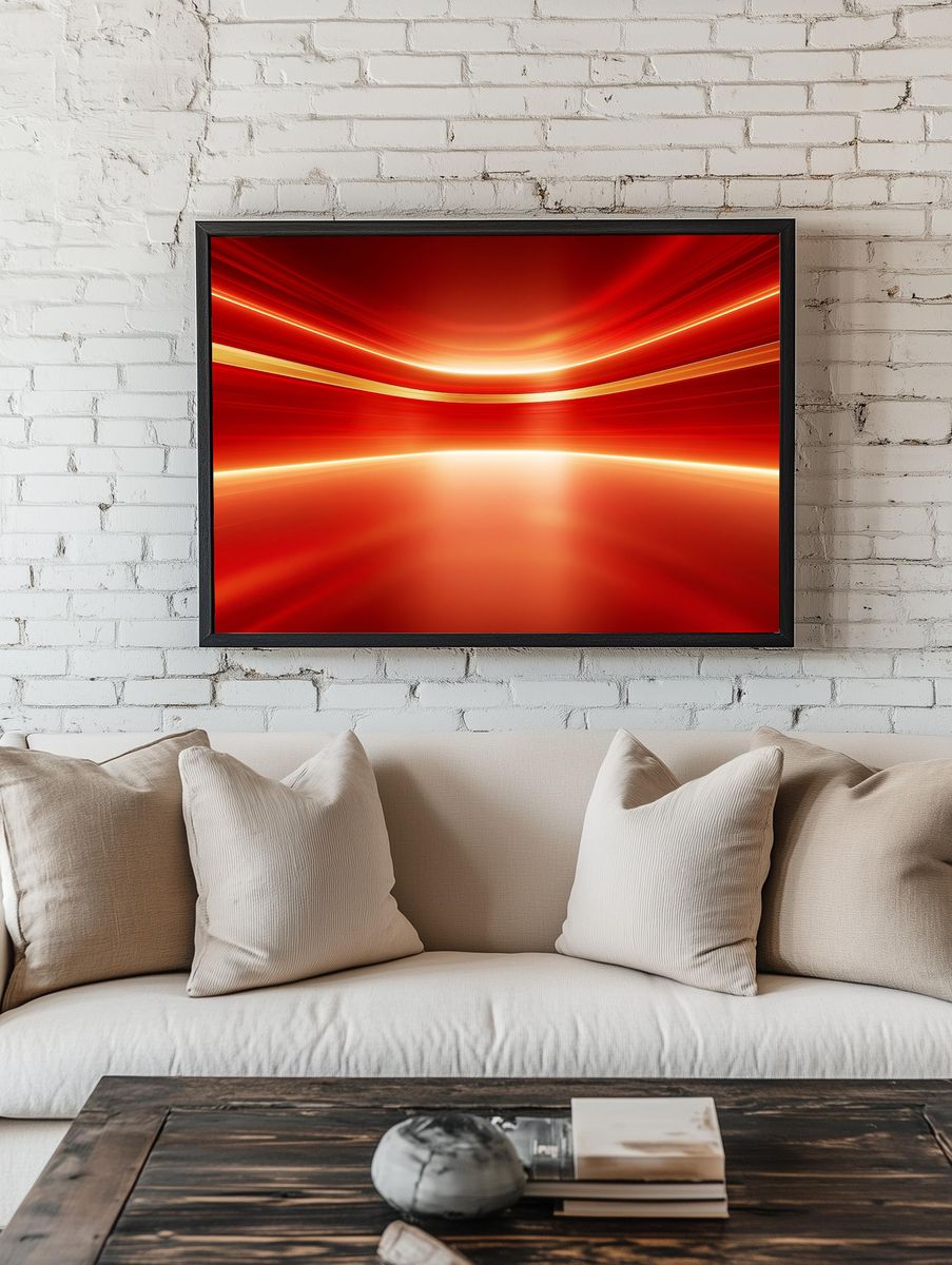 Crimson Light Wave Abstract Poster. room preview