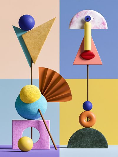 Geometric Faces Abstract Poster.