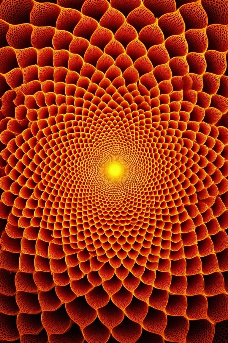 Radiant Orange Spiral Abstract Poster. poster detail