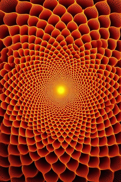 Radiant Orange Spiral Abstract Poster.