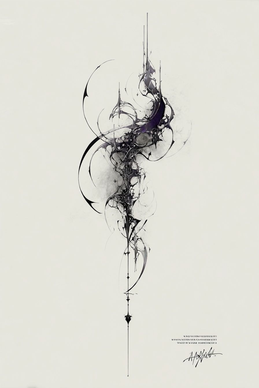 Abstract Ink Spiral Poster. poster detail