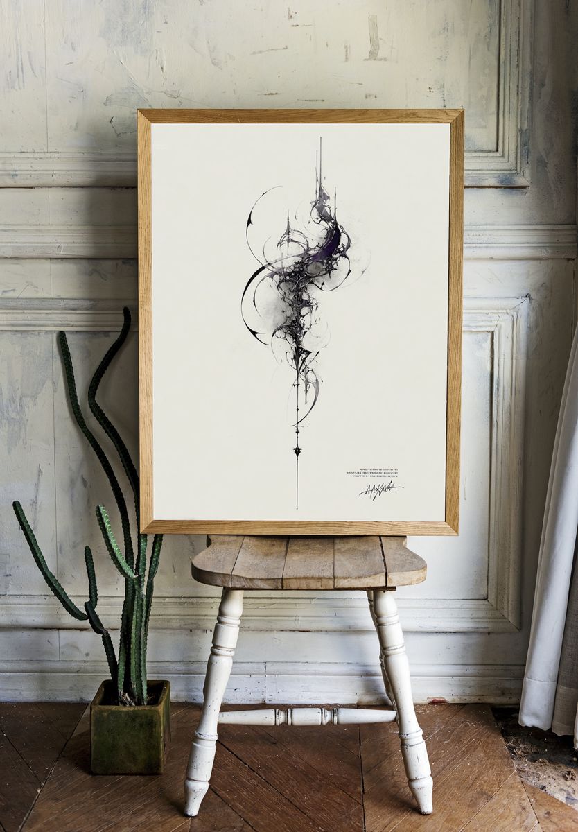 Abstract Ink Spiral Poster. room preview