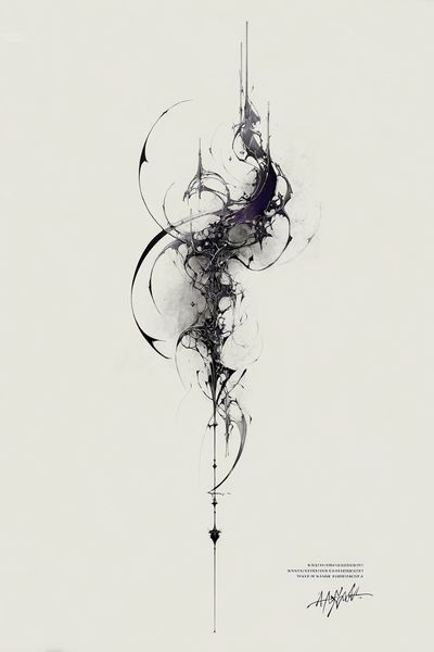 Abstract Ink Spiral Poster. poster