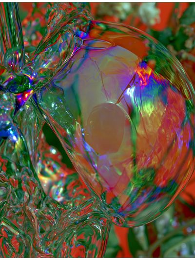 Chromatic Glass Flow Abstract Poster. poster