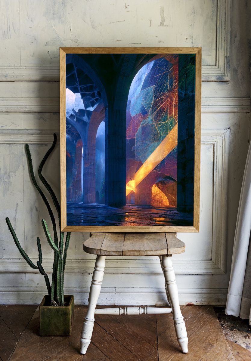 Chromatic Archway Abstract Print. — room view 1