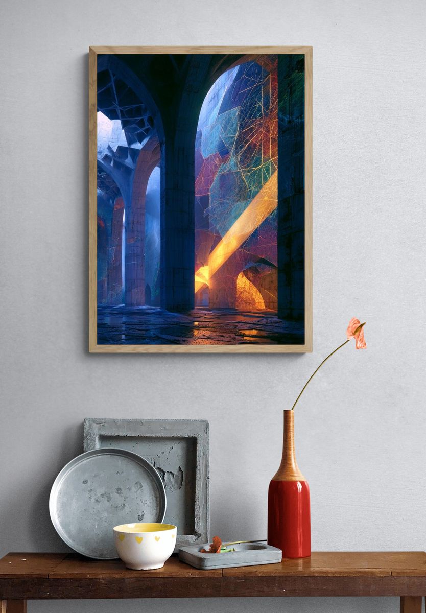 Chromatic Archway Abstract Print. — room view 3