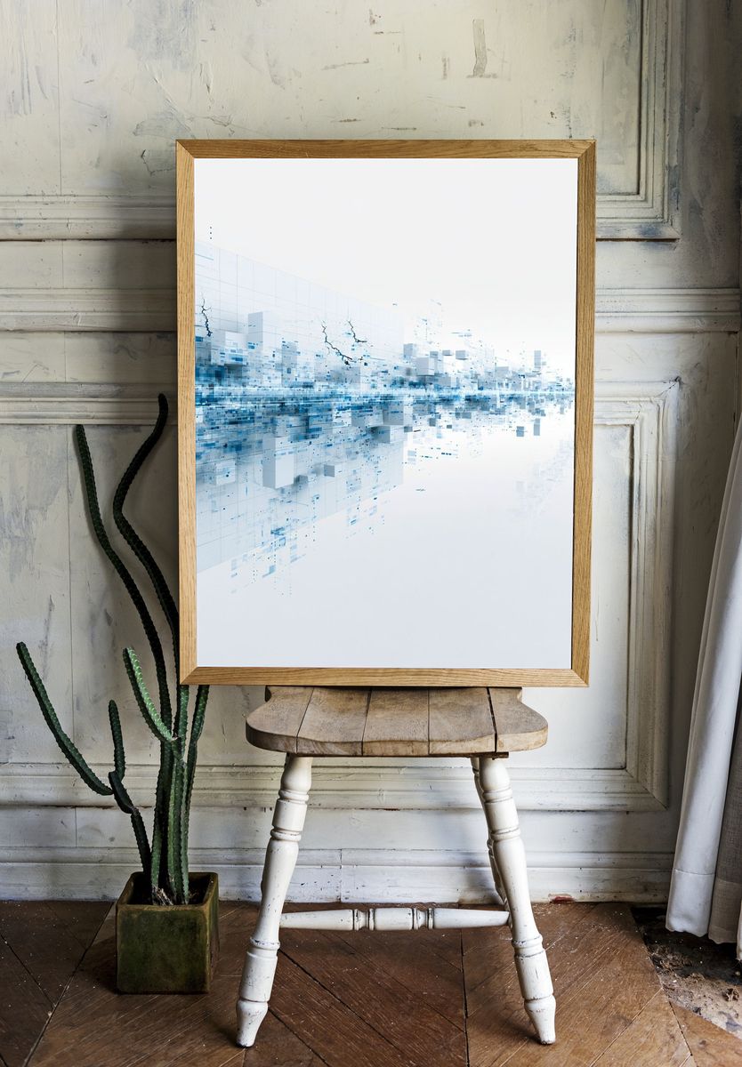 Digital Cityscape Abstract Poster. room preview