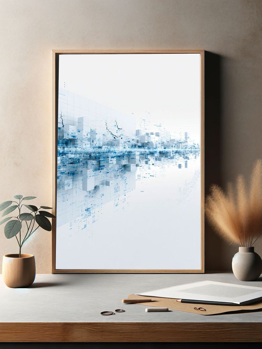 Digital Cityscape Abstract Poster. — room view 2