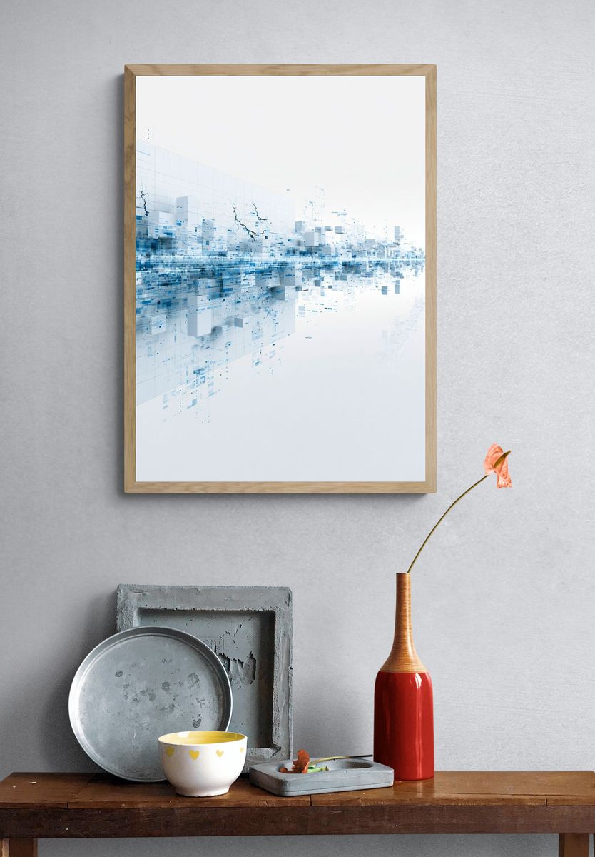 Digital Cityscape Abstract Poster. — room view 3