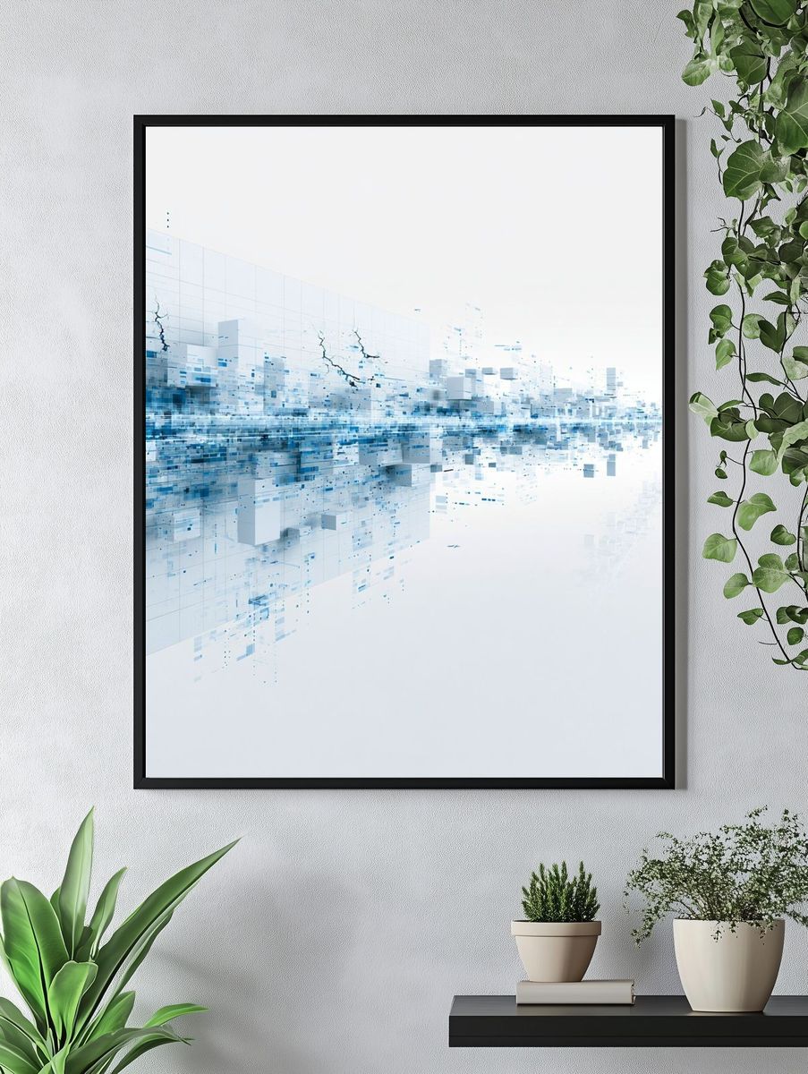 Digital Cityscape Abstract Poster. — room view 4