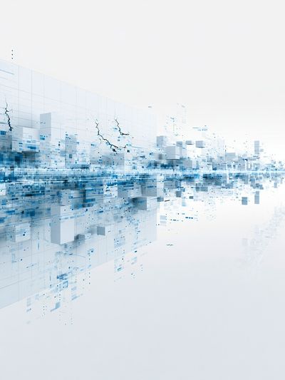 Digital Cityscape Abstract Poster. poster