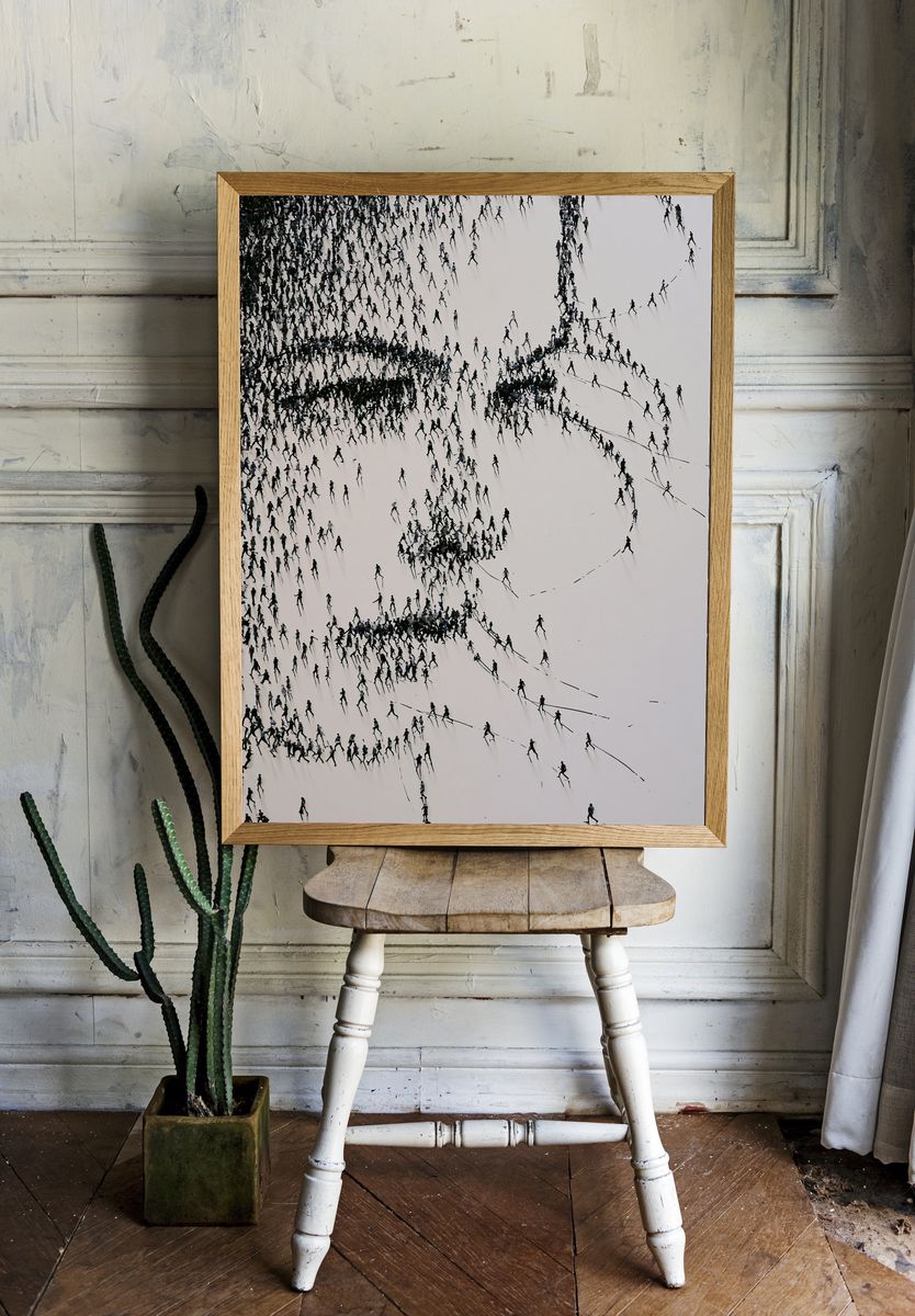 Crowd Silhouette Abstract Print. — room view 1