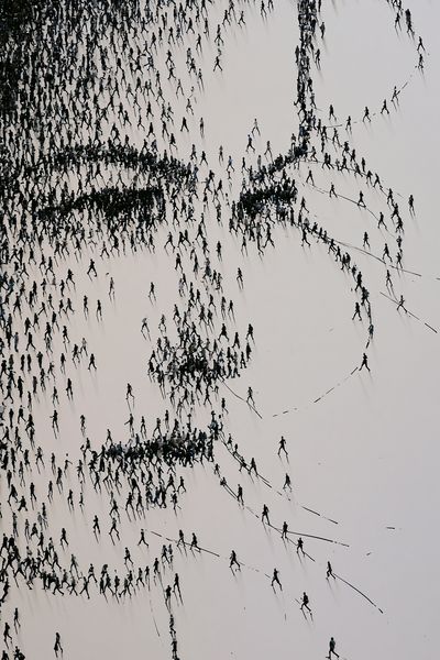 Crowd Silhouette Abstract Print.