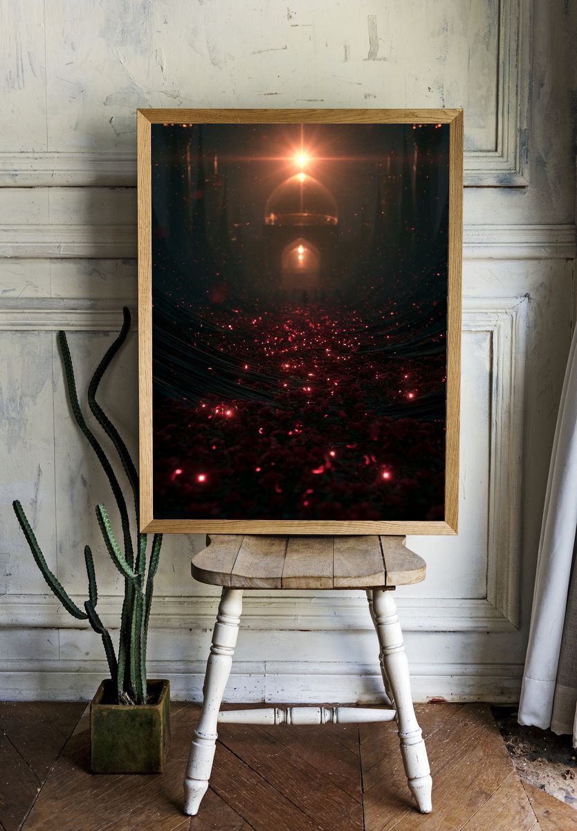 Cosmic Lantern Glow Poster. room preview