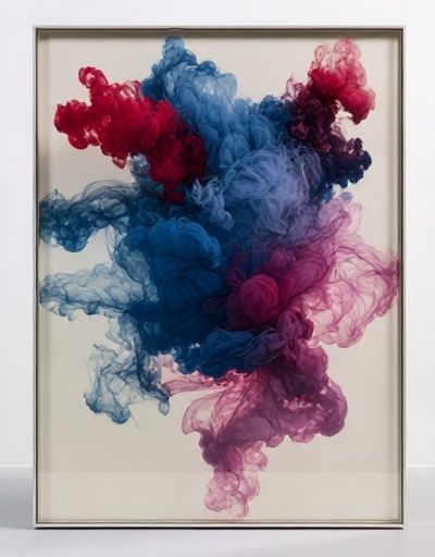 Blue and Pink Ink Cloud Poster. poster detail