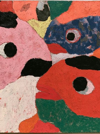 Textured Abstract Faces Poster. poster