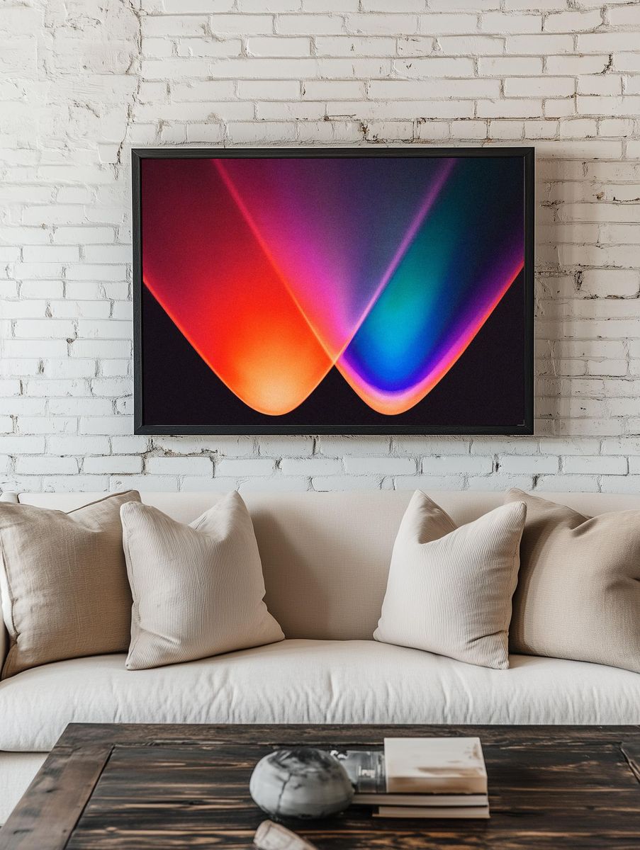 Colorful gradient background neon led. — room view 1