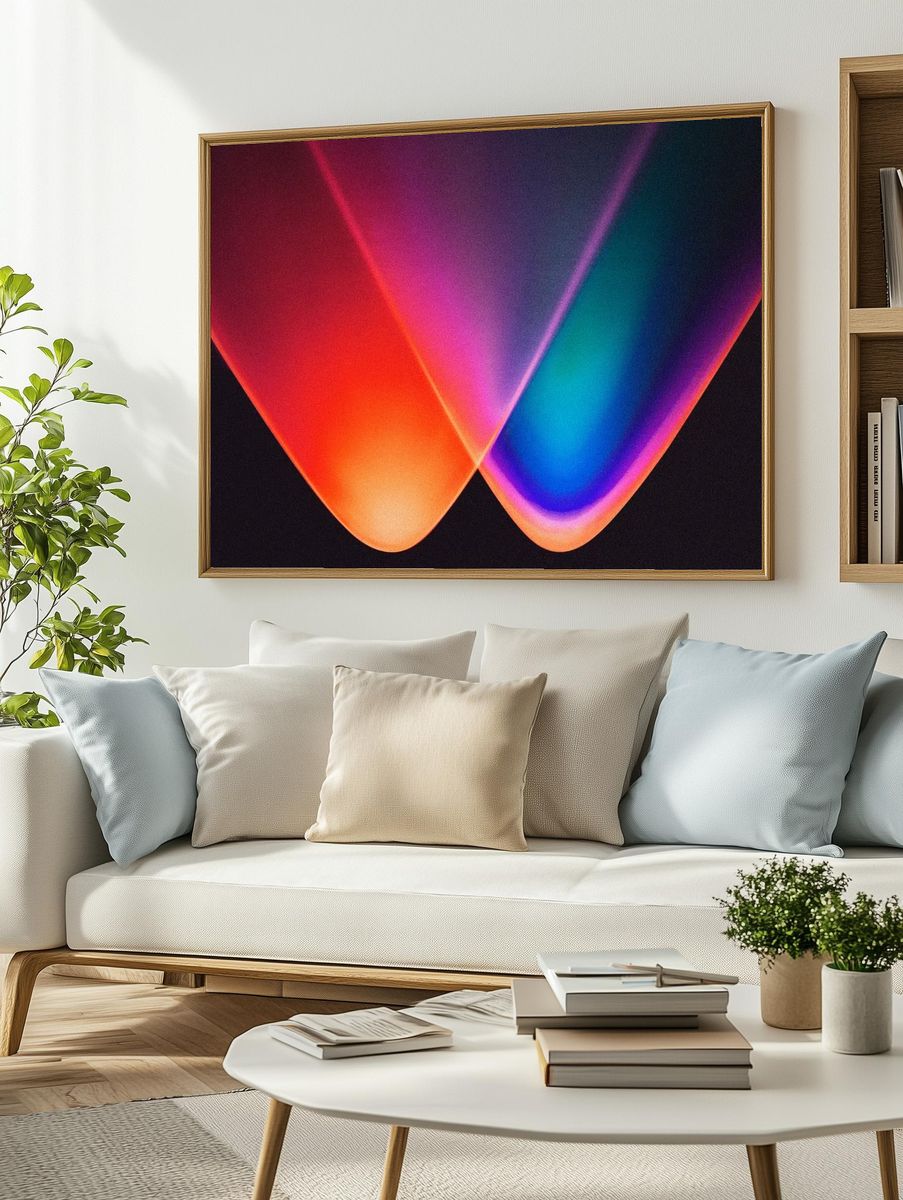 Colorful gradient background neon led. — room view 2