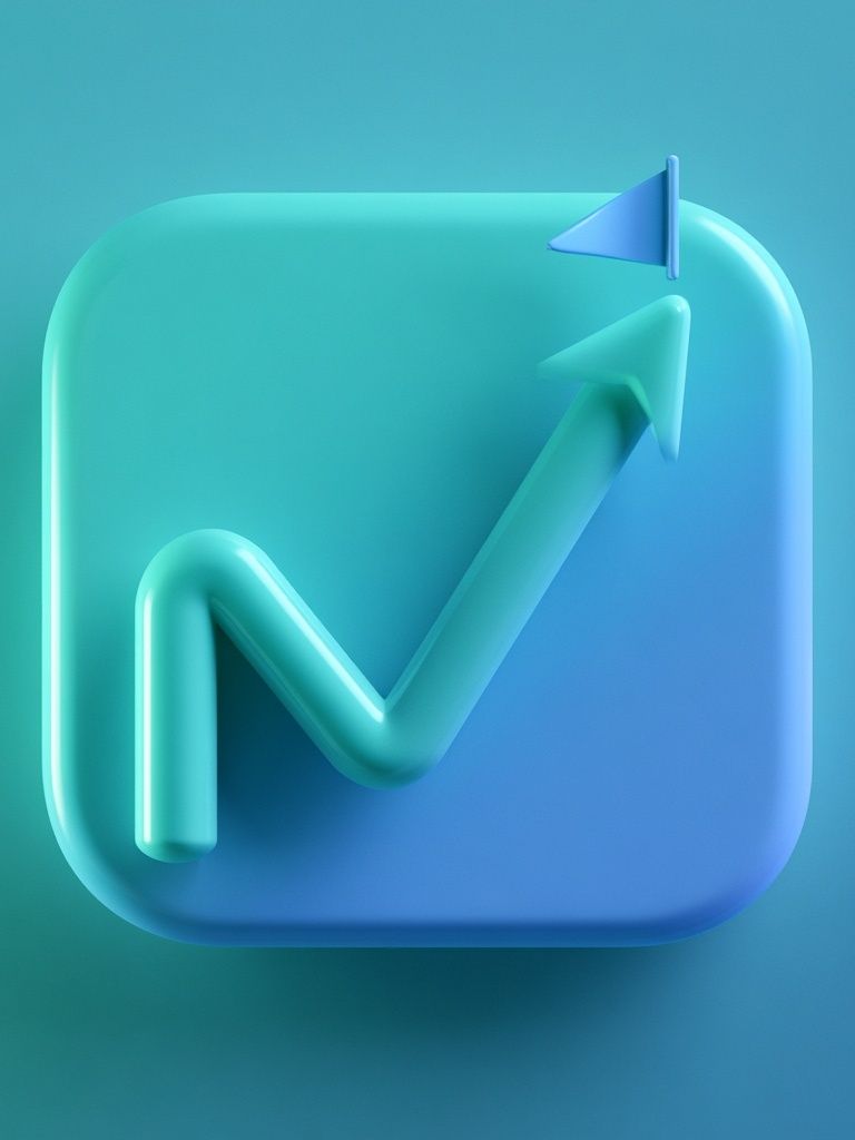 3D Growth Arrow Abstract Poster. poster — abstract art