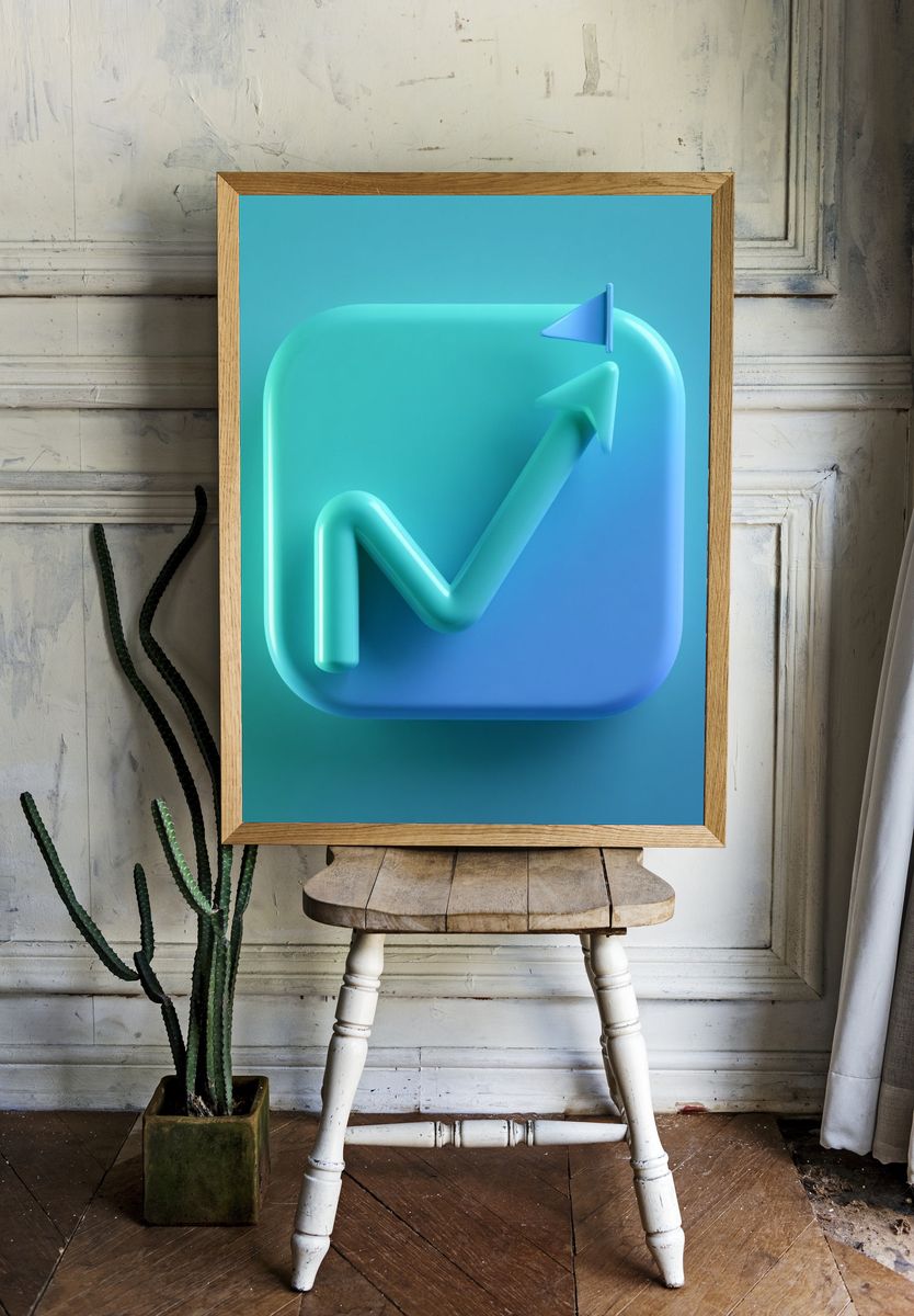 3D Growth Arrow Abstract Poster. room preview