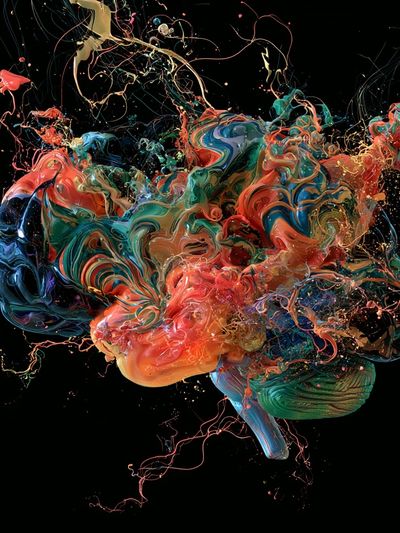 Colorful Abstract Brain Poster.
