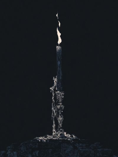 Solitary Flame Abstract Print.