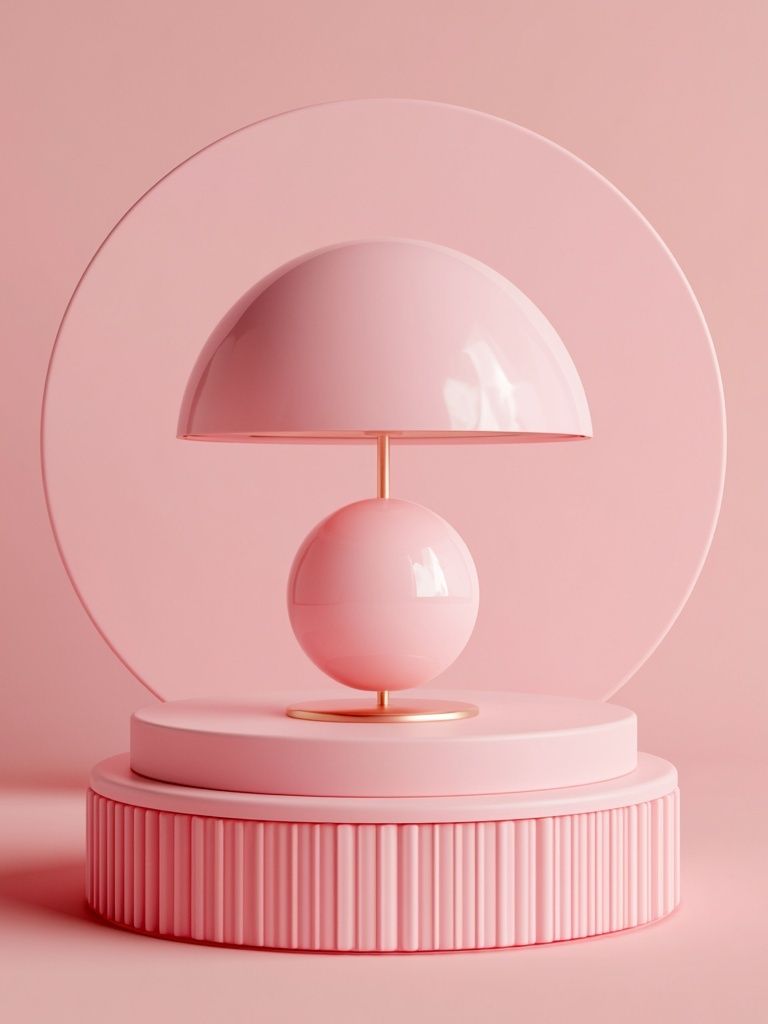 Pink Sculptural Lamp Poster. poster — abstract art
