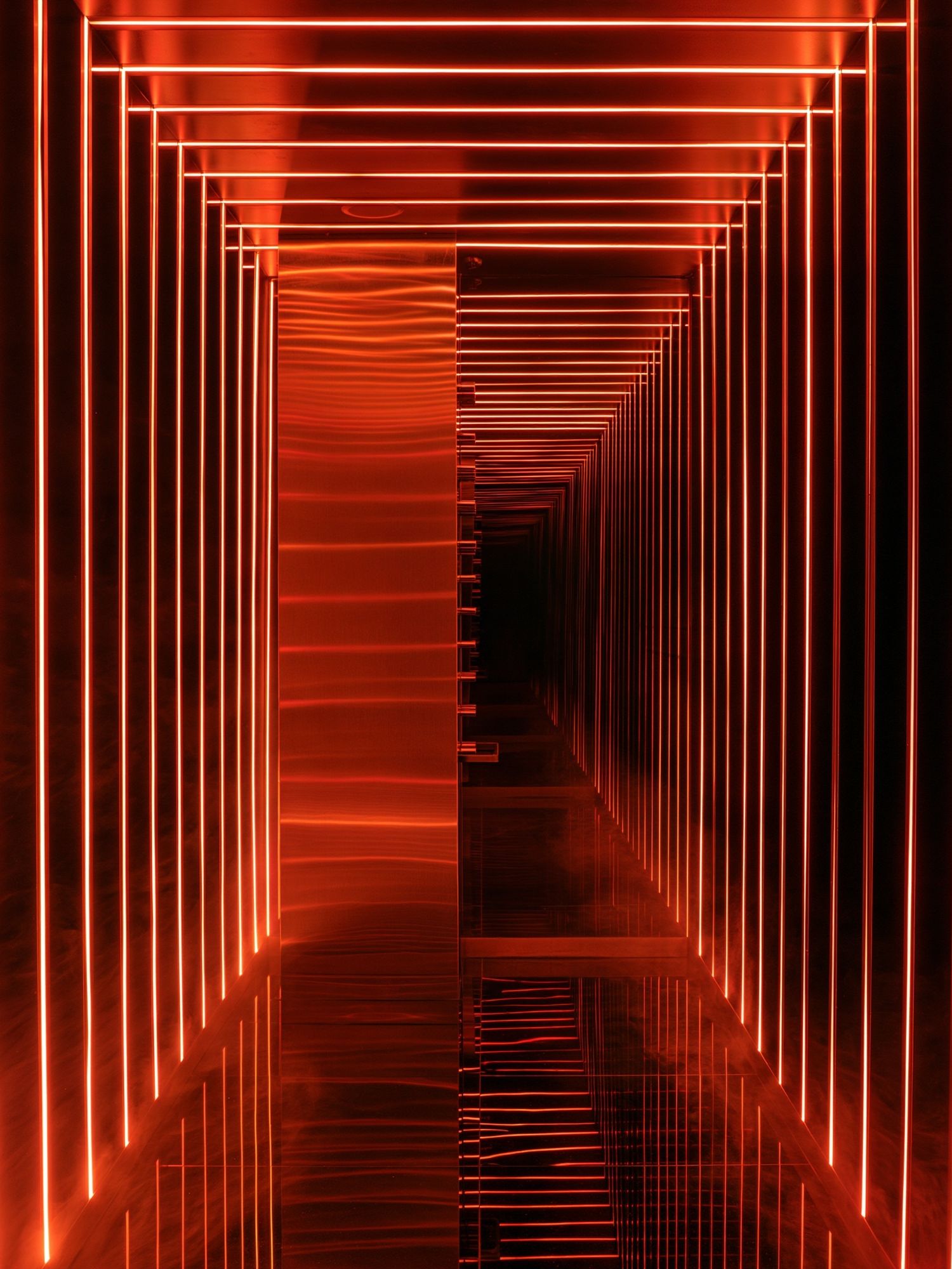 Neon Red Tunnel Abstract Print. poster detail