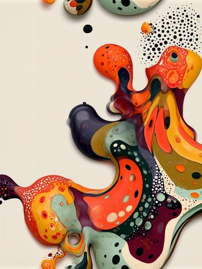 Colorful Organic Abstract Poster.