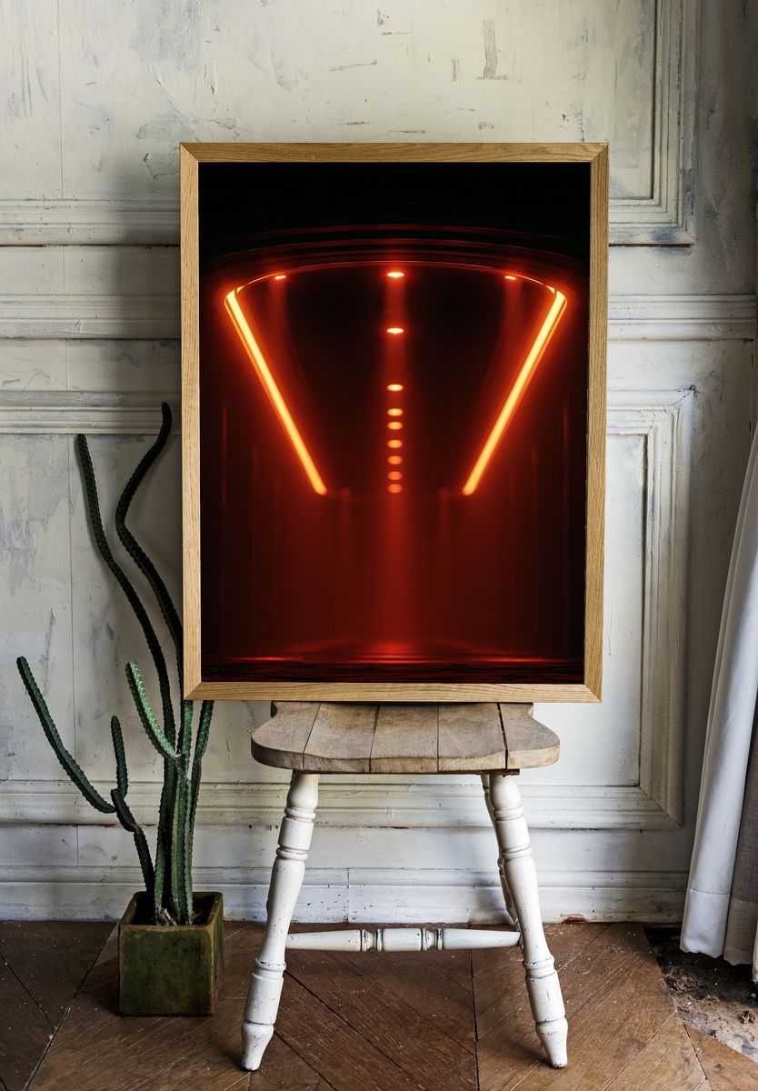 Neon Tunnel Abstract Print. — room view 1