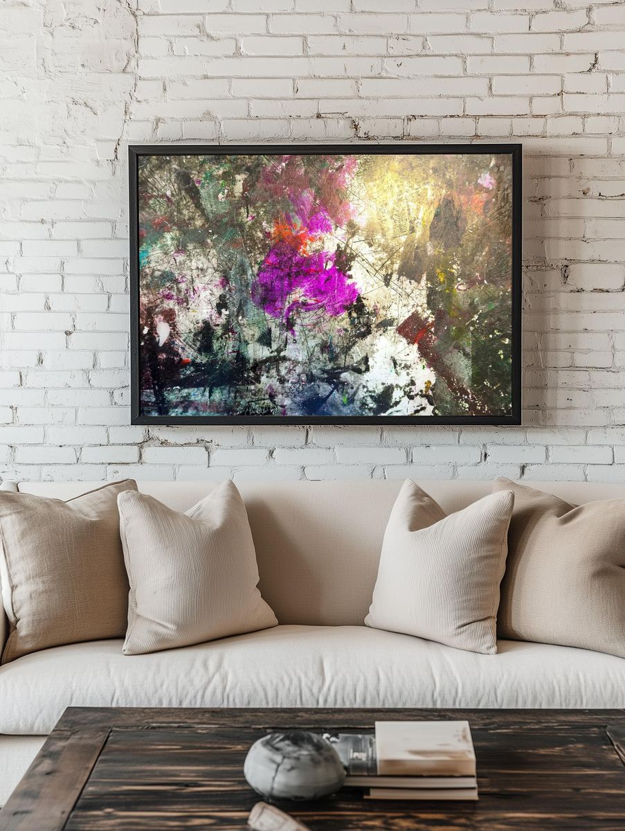 Vibrant Abstract Texture Poster. — room view 1