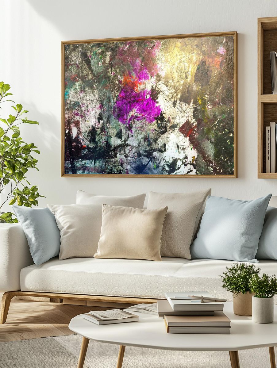 Vibrant Abstract Texture Poster. — room view 2